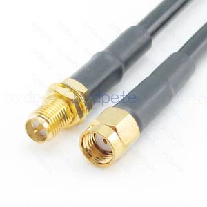 RP-SMA Stecker auf RPSMA Buchse RG58 Koaxialkabel Koaxialkabel 50 Ohm Verlängerung Lot - Bild 1 von 7