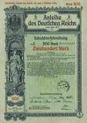 DEUTSCHES Reich März 1917 Berlin Adler Germania 200 Mark Coupons Bischoffshausen