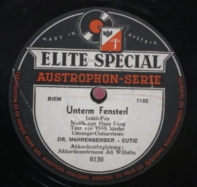 Dr. Mahrenberger - CUTIC 78 RPM / Eia Popeia & Unterm Fensterl (31-1023-VH) - Bild 1 von 3