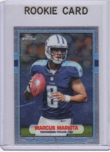 TARJETA DE NOVATO MARCUS MARIOTA Mini 1989 Estilo CROMADO Tennessee Titans 2015 NFL RC - Imagen 1 de 2