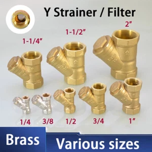 Messing Y stück Schmutzfänger / Schmutzfilter Wasser Schmutz Sieb BSP 1/4" ~ 2" - Bild 1 von 14