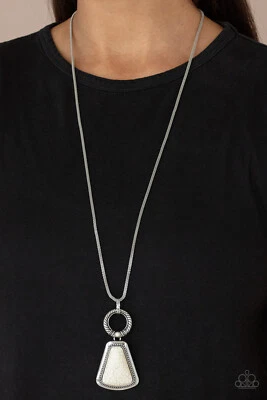 Камень прерии - белый, оранжевый папарацци аксессуары ожерелье - Изображение 1 из 4