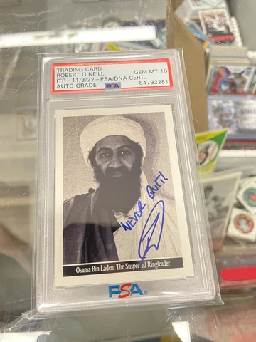 U.S. Navy Seal Robert O’Neill Signed AUTO “Never Quit” BinLaden Card PSA 10🇺🇸 Cover