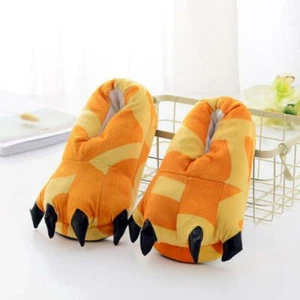 Men Women Funny Animal Feet Paw Slipper Parent-child Warm Plush Shoes Winter - Picture 1 of 14