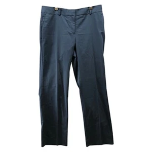 Ann Taylor Straight Leg Trouser Pants Womens 14T Navy Blue Lightweight Cotton - Picture 1 of 8