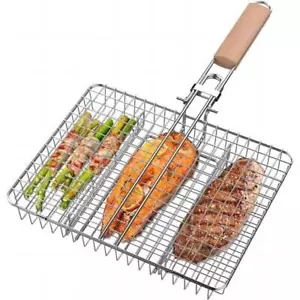 Rustproof Stainless Steel BBQ Grilling Basket 2.05"X12.6" Heat-Resistant - Picture 1 of 4