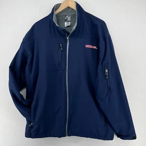 UCONN Sweatshirt Mens 2XL Huskies Softshell College CT Full Zip Fleece Blue - Picture 1 of 13