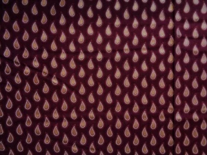 Handmade cotton  sheet/ Burgandy with Copper Paisley design - Picture 1 of 2