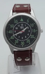 TR Herrenuhr,Fliegeruhr,Leuchtzeiger,Lederband,die Uhr läuft,OVP, - Bild 1 von 10