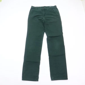 Bonobos Chino Pants Mens 31x34 Slim Straight Flannel Lined 100% Cotton Green - Picture 1 of 9