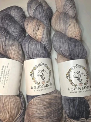 Hilo La Bien Aimee 3 madejas color: CIEL d ORAGE Merino Super calcetín Foto 1 de 4