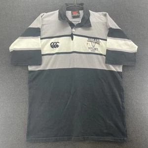 VTG Canterbury New Zealand Black Gray Men's Polo Shirt #2 Rugby Jersey Size XL - Picture 1 of 12