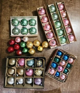 MCM Shiny Brite & Fantasia Brand Mercury Glass Ornaments Lot Of 58 Large & Med - Picture 1 of 22