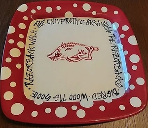 T Cabells Too Officially Licensed University Of Arkansas Razorbacks Square Tray - Picture 1 of 5