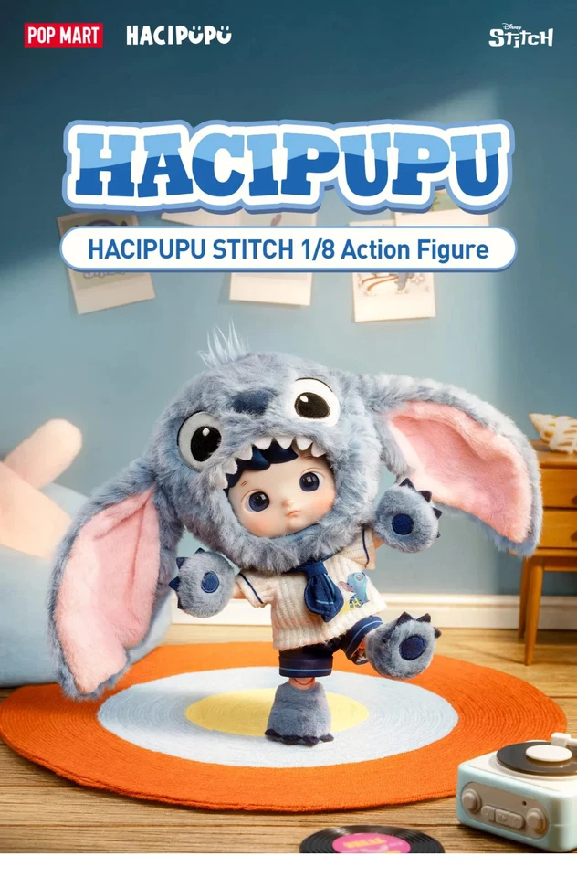POP MART Disney HACIPUPU Stitch Doll 1/8 Action Figure Height 20cm US Seller