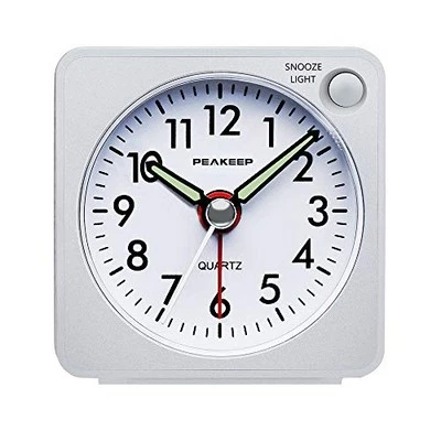 Ultra Small, Peakeep Battery Travel Alarm Clock with Snooze and Light, Silent - Image 1 of 4