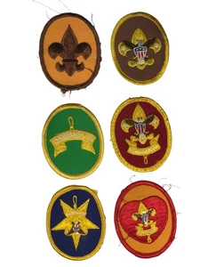 1970s-80s Boy Scouts Complete Rank Set Tenderfoot - Life Patch WORN (WSJ899) - Picture 1 of 2