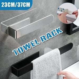Stainless Steel Bathroom Toilet Hand Towel Rail Towel Holder Rack Self Adhesive - Picture 1 of 18
