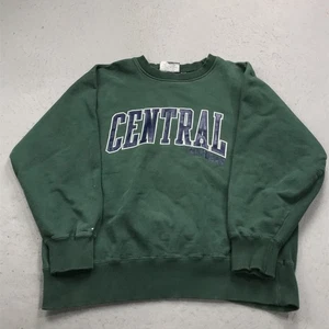 VINTAGE Central Michigan Chippewas Sweatshirt Mens XL Heavy Crewneck NCAA 90s - Picture 1 of 11