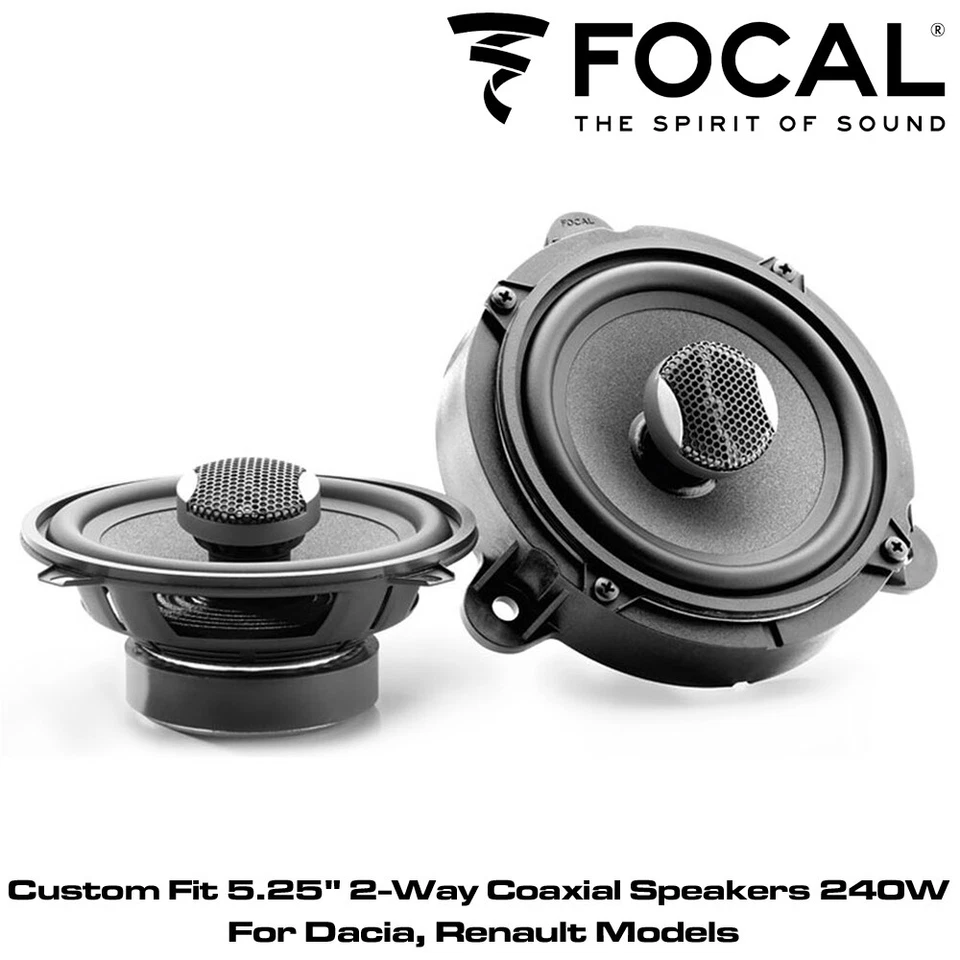 Focal IC REN130 - Custom Fit 5.25" 2-Way Coaxial Speakers 240W for Dacia Renault - Image 1 of 1