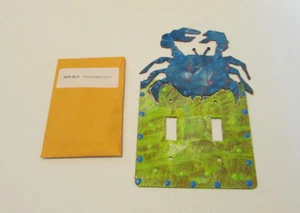 Metall Blau Krabbe Doppelschalterplatte für Wandlichtschalter - Bild 1 von 2