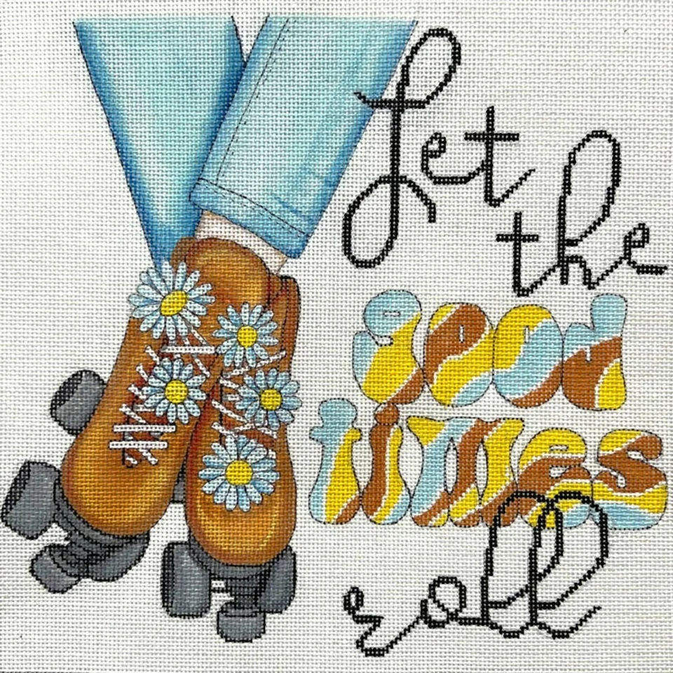 Needlepoint Handpainted Alice Peterson Let the Good Times Roll 12x12 - Image 1 of 1