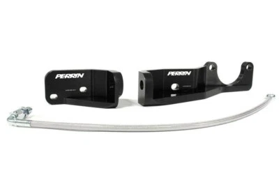 Perrin Pitch Stop Brace with SS Clutch Line For 2015-2019 WRX & STi Black  - Image 1 of 4