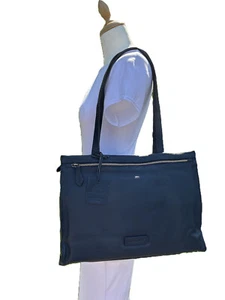 FREE C Card Holder Rowallan Large Navy Leather Shoulder Business Work Bag 3021 - Picture 1 of 8