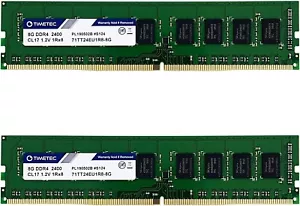 Timetec Hynix IC 16GB KIT (2x8GB) DDR4 2400MHz PC4-19200 Unbuffered ECC Memory - Picture 1 of 1