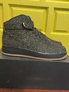 NEW Sz 13 Men's NIKE AIR FORCE 1 HIGH CORK ID NBA CHAMPION BLACK GOLD FAST SHIP - Picture 1 of 8