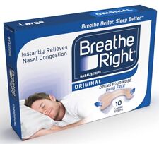 Breathe Right Nasal Strips Better Breath Sleep Stop Snoring, 10 Strips- Large