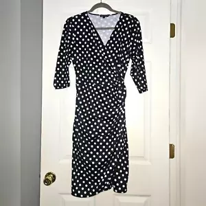 Berydress Womens black and white polkadot knee length dress size XL - Picture 1 of 11