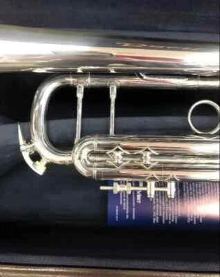 巴赫镀银小号 180S 43 全新保护壳和吹嘴黄铜包邮 — 第 1/4 张图片
