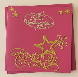 Weihnachtskarte XL Frohe Weihnachten Mit Umschlag Handarbeit Grusskarte Unikat  - Bild 1 von 17