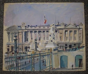 Paris Concorde Hôtel de la Marine, Gouache von Christian Frain, 1960er Jahre - Bild 1 von 2