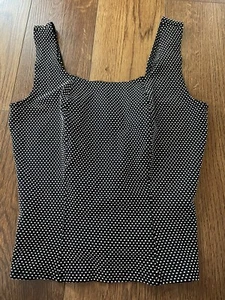 Prenda para el torso vintage de moda 2 para mujer serpiente lunares negra sin mangas talla L - Imagen 1 de 3