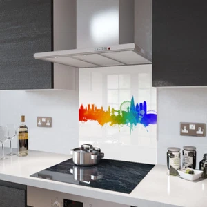 Perspex Acrylic Splashback 15cm x 15cm Sample Of London Fusion on White - Picture 1 of 1