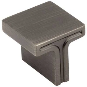 Perilla cuadrada de gabinete Anwick de níquel satinado de longitud total de 1-1/8" - Imagen 1 de 8
