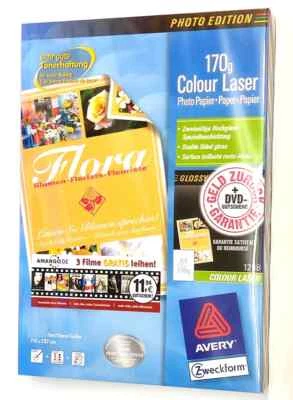 AVERY Zweckform LASER din A4 A5 A6 A7 GLANZ 170g PHOTOPAPIER beidseitig PHOTO - Image 1 of 4