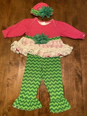 PEACHES N 奶油粉色白色和绿色 18 米 — 第 1/2 张图片