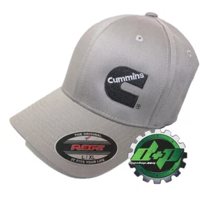 Cummins Med. Gray Flexfit Hat ball cap fitted flex fit stretch new L/XL - Picture 1 of 2
