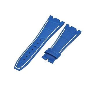 Uhrenarmband 27 mm blau Leder für Audemars Piguet Royal Oak 39 & 41 mm Gehäuse - Bild 1 von 6