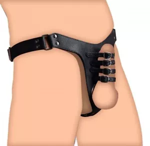Strict Male Chastity Harness Penis Strap Cock Ball Bondage Device Restraint Mens - Picture 1 of 4