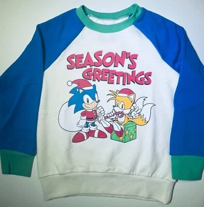 NWT Christmas Sonic Hedgehog Tails fleece Sweatshirt 6 7 ivory Jumping Beans - Picture 1 of 2