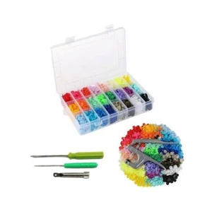 360 Stck. Zinkenzange Ring Presse Nieten Druckknopf Popper Befestigungen 12 mm Zum Selbermachen Werkzeug Kit UK - Bild 1 von 11