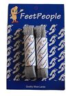 Lacets plats FeetPeople, pack de 2 paires, 27 - 72 pouces, ARGENT