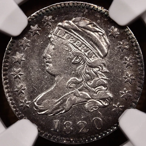1820 JR-7 Sm 0 Capped Bust dime, NGC XF45, pleasing original DavidKahnRareCoins Cover