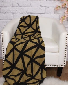 Authentic Mustard/ Brown Mudcloth Throw Blanket/ Wall Art/ Mud Cloth Blanket/ - Picture 1 of 3