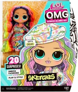 LOL Surprise OMG Sketches Fashion Doll Set BNIB New Rainbow Art Girl - Picture 1 of 9