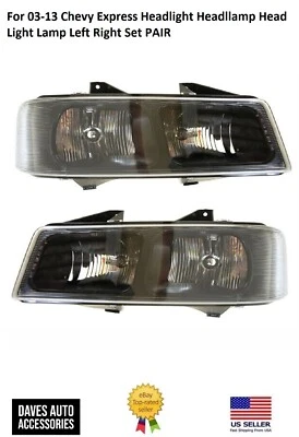 Conjunto de luces de faro para Chevrolet Express 2003-13 - par de alta calidad Foto 1 de 2